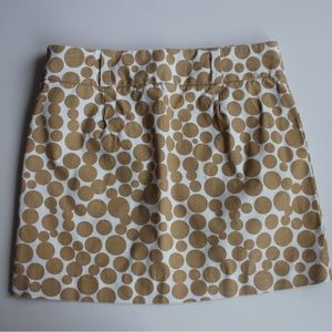 J Crew Skirt Womens Size 2 Deco Dot Mini Pencil Tan White Beige Polka Dot 12999